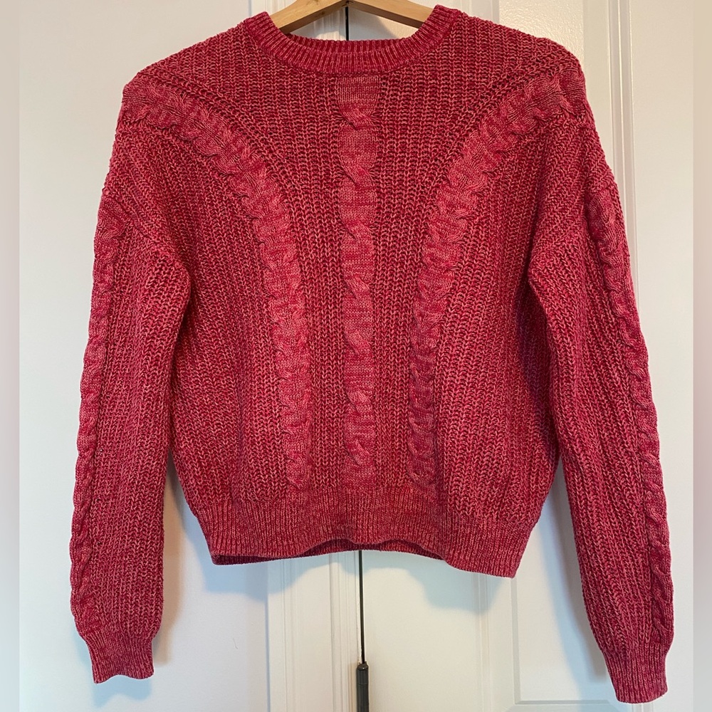 Only Cable Knit Sweater in Raspberry Pink